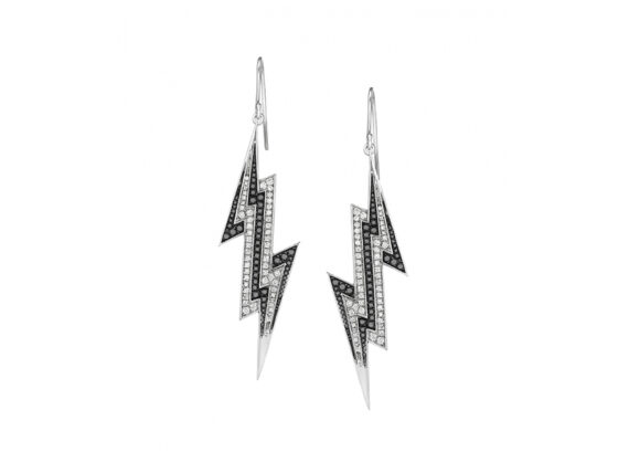 Lynn Ban Pave lightning bolt earrings 