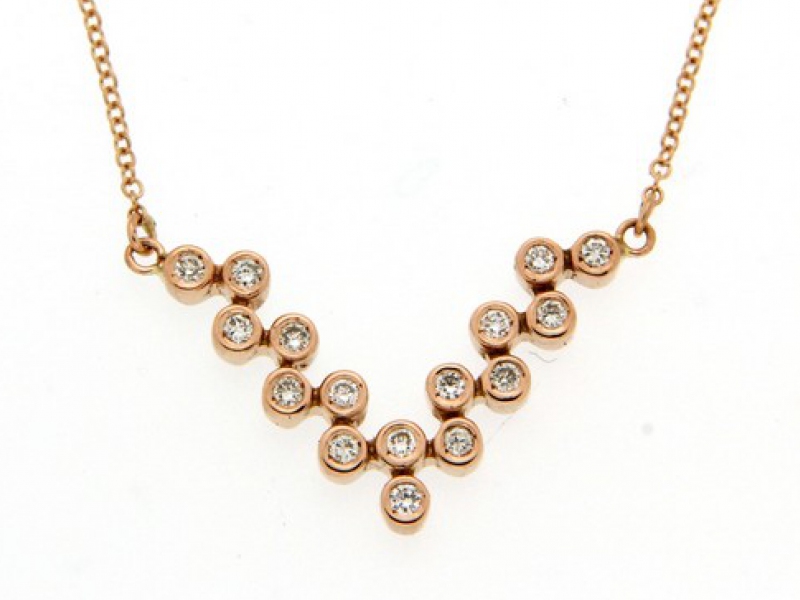 Panos & Savas necklace rose gold diamonds