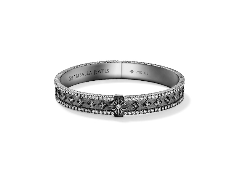 The Shamballa SOS alliance bangle is an appeal to serenity.