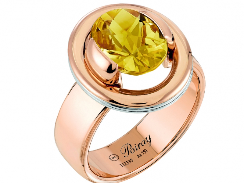 Poiray Poiray Préférence Interchangeable Ring with a citrine as central stone