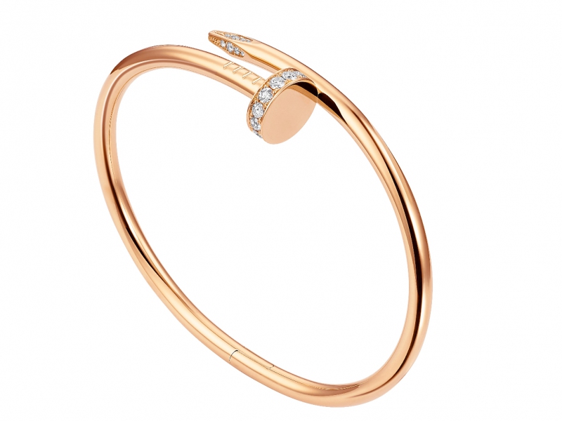 Cartier Juste un Clou bracelet mounted on rose gold with diamonds