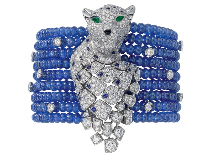 Cartier Panthere bracelet set with sapphires and diamonds