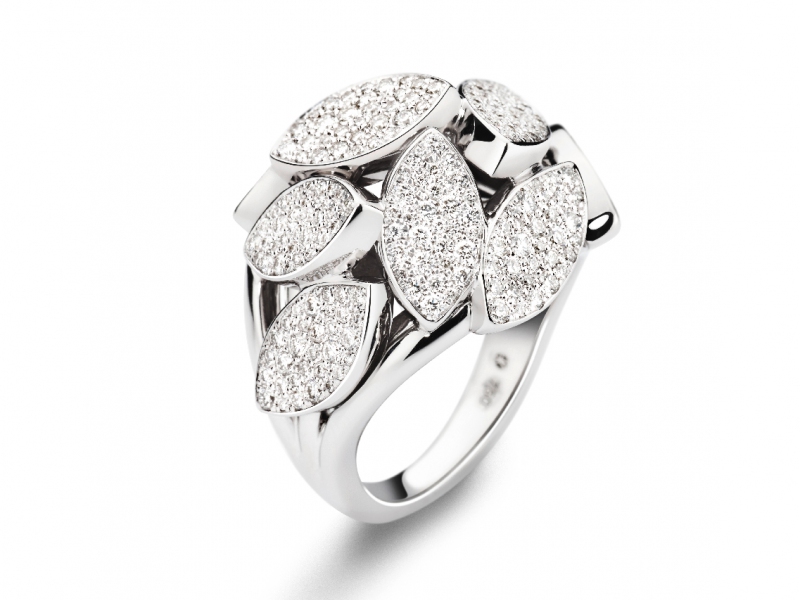 White gold ring with white diamonds Marquise collection Hanadi Keane