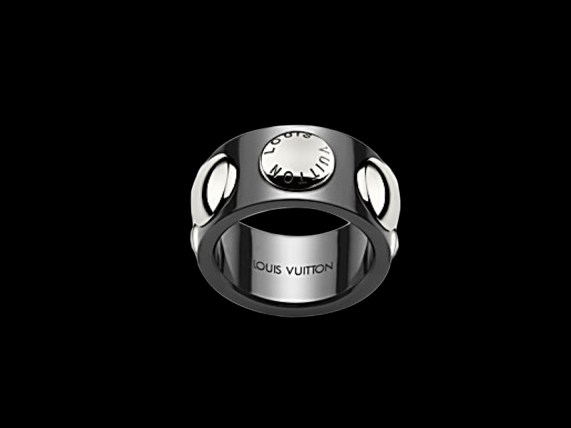 Louis Vuitton- Large Clous Large "clous" ring in black ceramic and platinum (~ 3'000 Euros)