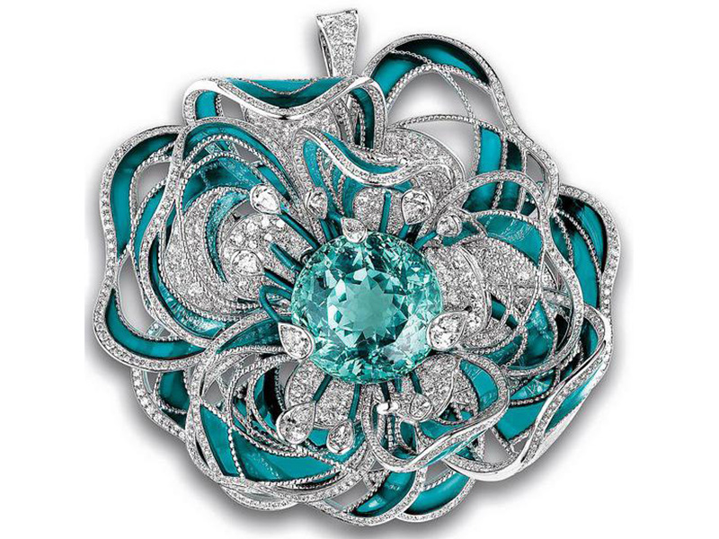 Paraiba Tourmaline diamonds blue white gold