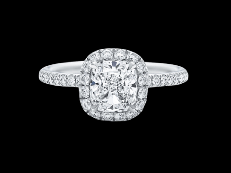 The One, Cushion-Cut Diamond Micropavé Engagement Ring harry Winston engagement ring