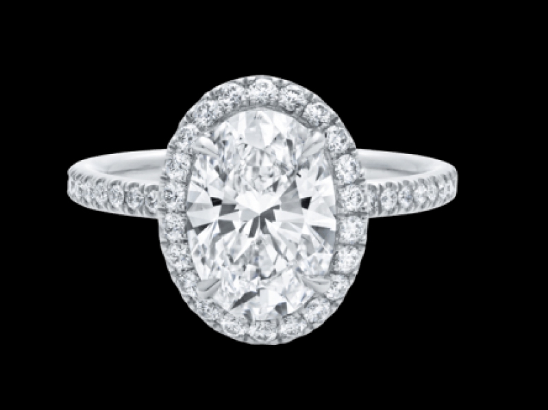 The One, Oval-Shaped Diamond Micropavé Engagement Ring Harry Winston 