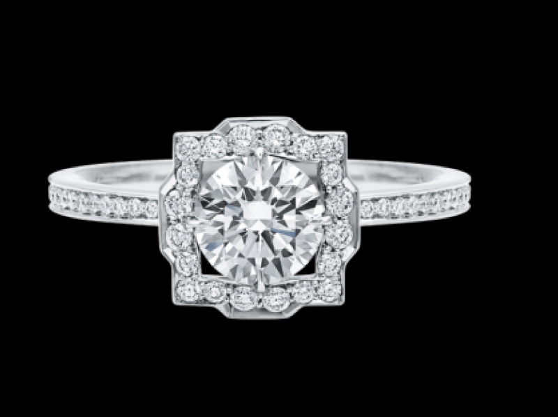 Belle by Harry Winston, Round Brilliant Diamond Micropavé Engagement Ring