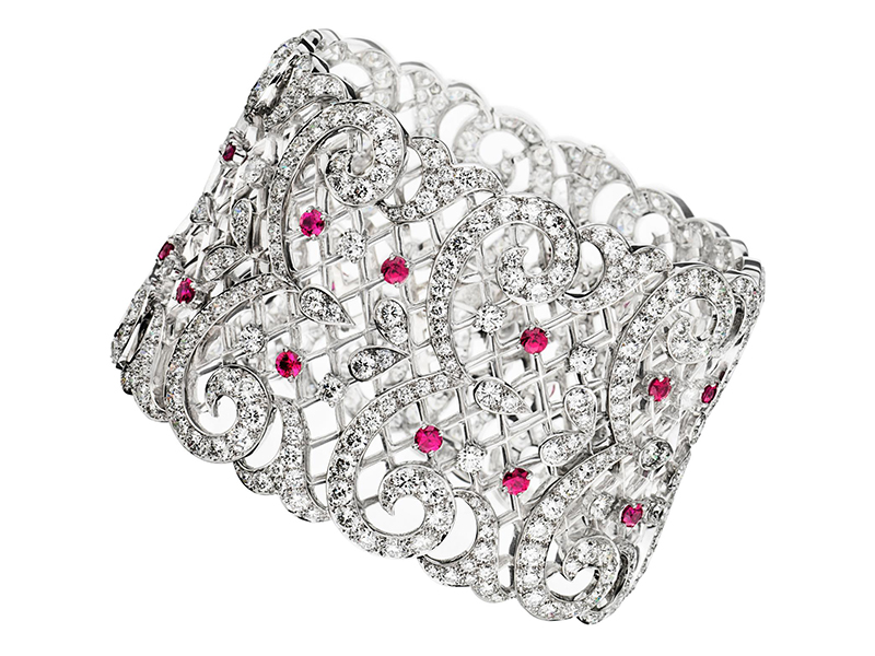 Ritz Fine Jewellery Lace Diamond Cuff with Rubies set on White Gold - £160'000