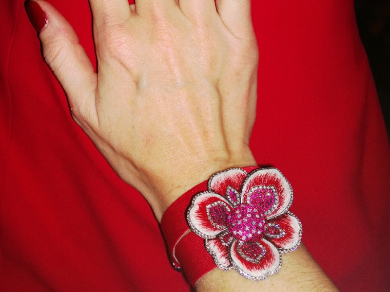 The Ruby Gardenia by Sicis flower watch