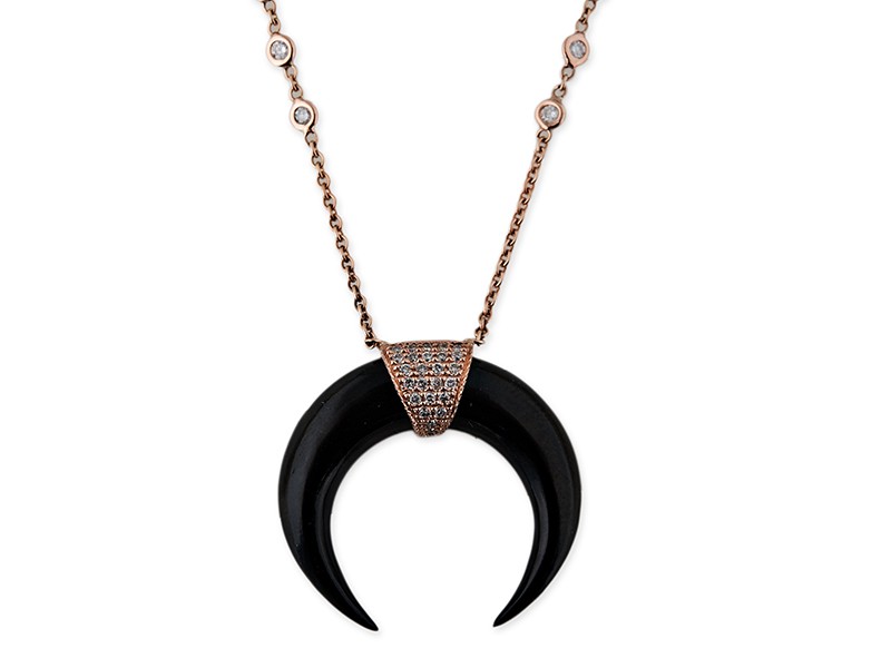 Jacquie aiche pendant rose gold diamonds