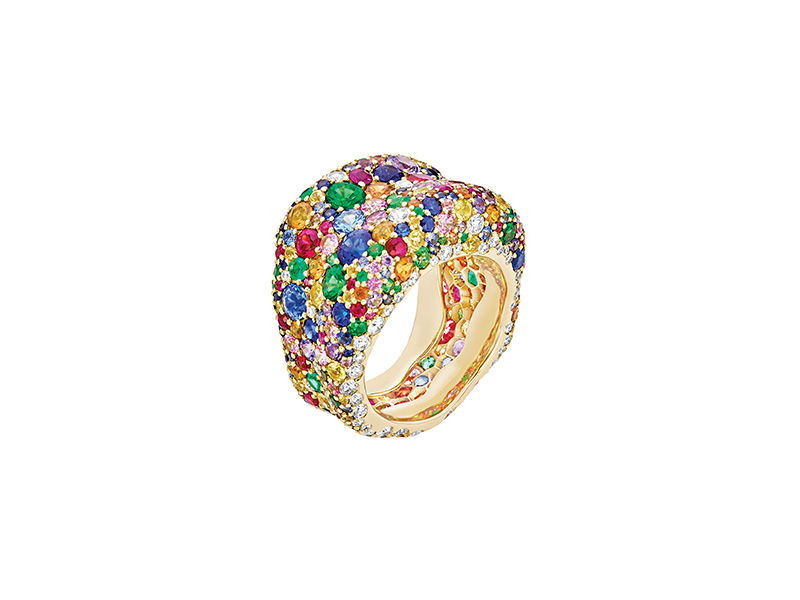 Faberge Emotion Multi colored ring features over 300 gemstones