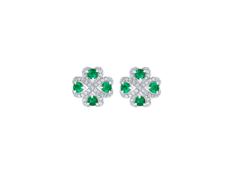 Faberge Imperial quadrille emerald earrings