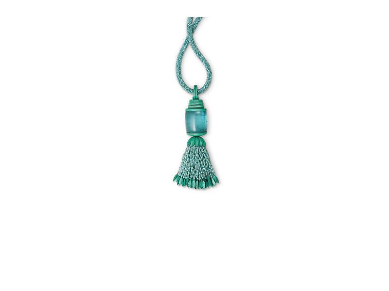 Hemmerle Necklace mounted on white gold with aquamarines and turquoise