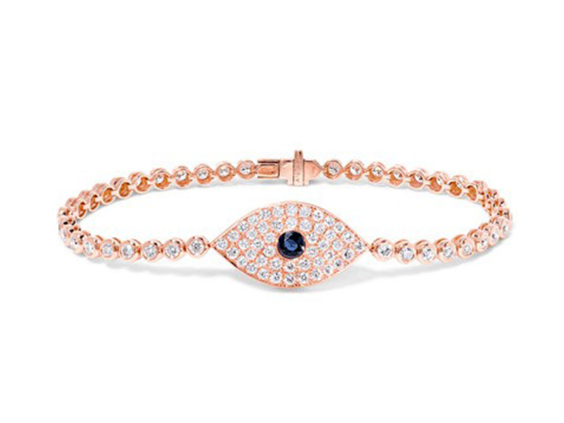 Anita Ko Evil eye bracelet mounted on rose gold with diamonds and sapphires ~ 13'639 Euros