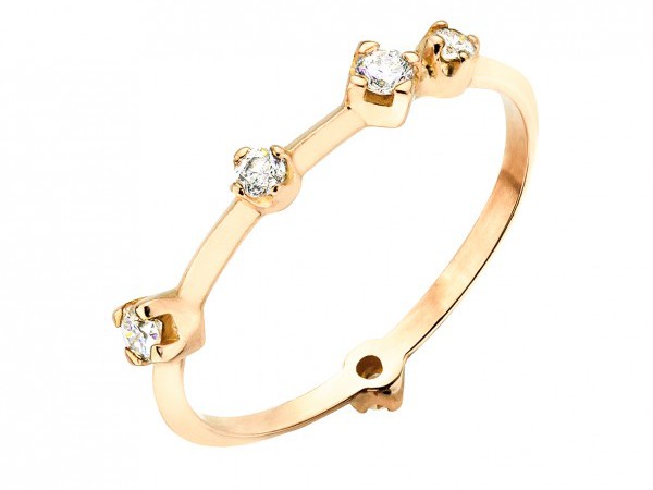 Rivka Nahmias - Diamonds Boheme ring on yellow gold