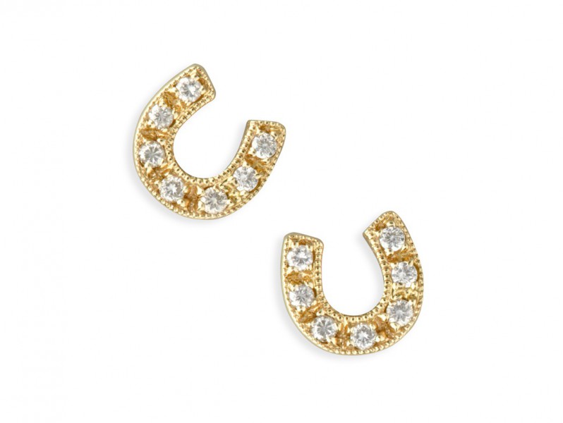 Sydney Evan Gold & diamond tilted horseshoe necklace ~ 577 CHF