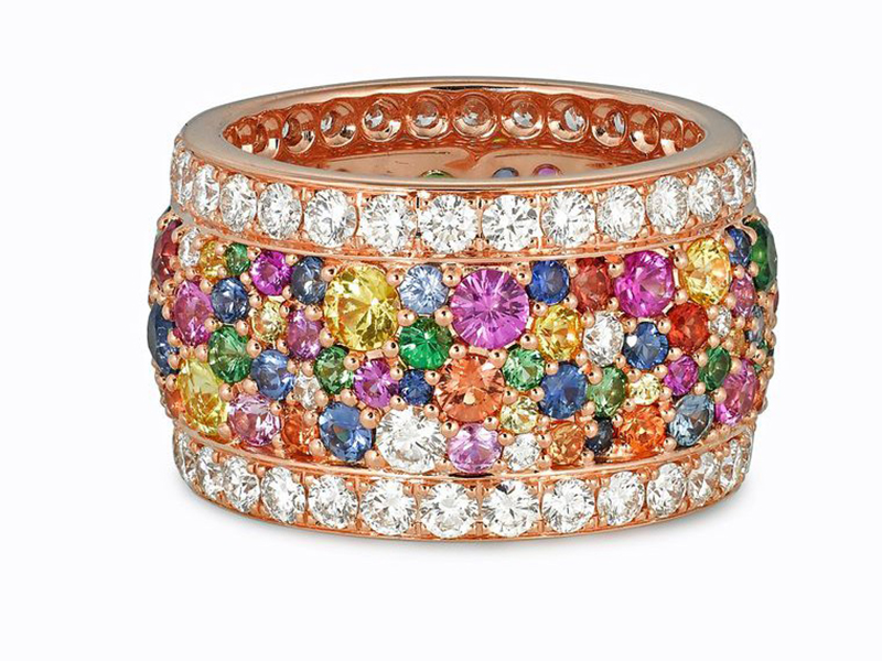 Vanleles Legend sof africa multicolor gemstone ring mounted on rosegold ~ GBP£ 15'000