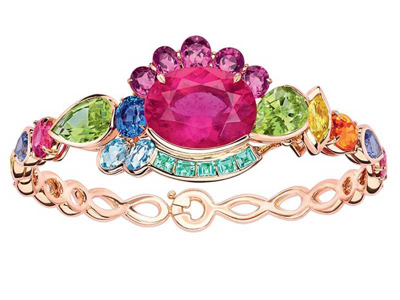 Dior From Granville Collection - Multicolor bracelet mounted on rose gold with pink tourmaline