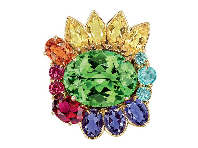 Dior The Granville Collection - Multicolor ring mounted on yellow gold with green tourmaline