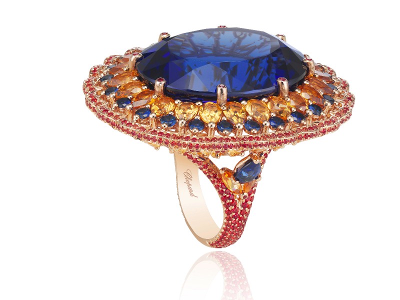 Chopard Sapphire Ring mounted on rose gold