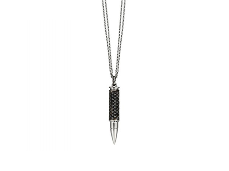 Akillis From AK collection - Pendant mounted on white gold with black diamonds