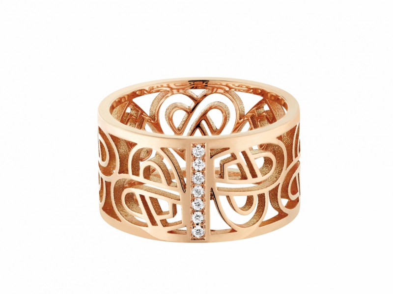 Poiray Bague Coeur Fil - set on gold with a line of diamonds - AVAILABLE AT THE EYE OF JEWELRY POP UP STORE IN GENEVA - 2'380 CHF