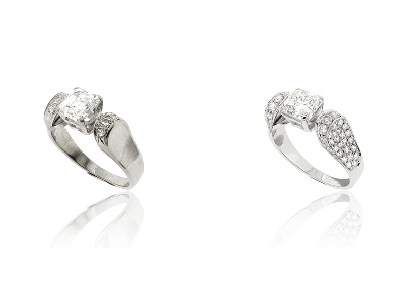 Ring diamonds before after