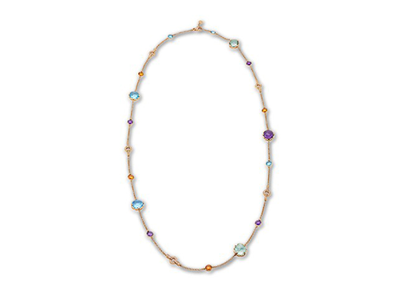 Bulgari From Parentesi cocktail collection - Rose gold with blue topaze, green and citrine quartz, amethysts paved with diamonds