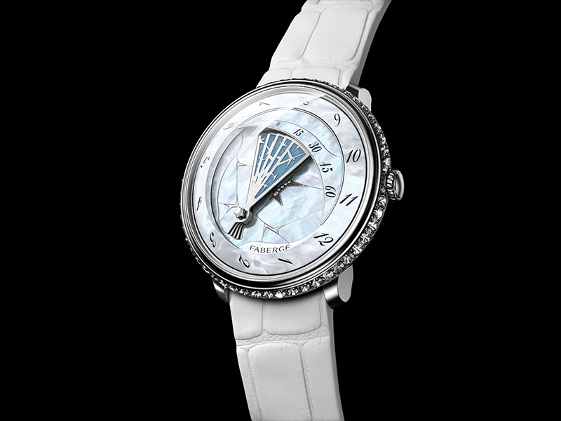 Lady Compliquée Winter Timepiece fabergé white black watch diamonds