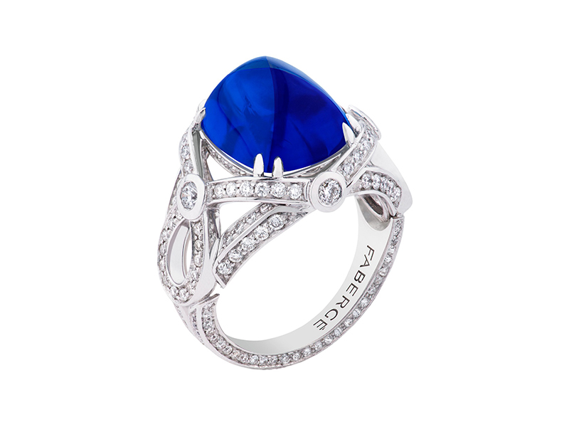 Fabergé Devotion Collection mounted on white gold with blue Sapphire 11.21cts
