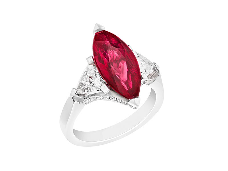 Fabergé Devotion Collection -Ruby ring mounted on white gold