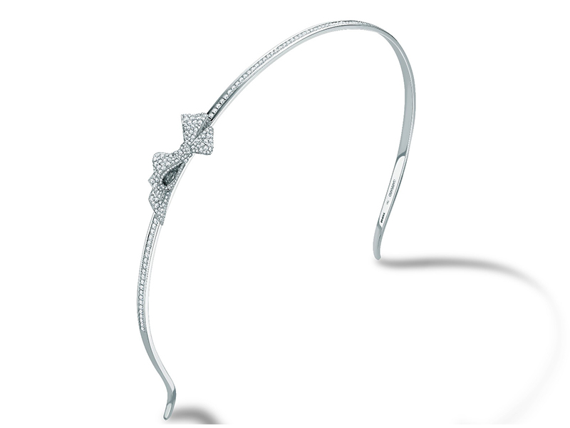 Garrard From Bow collection, a white gold headband set with white diamonds