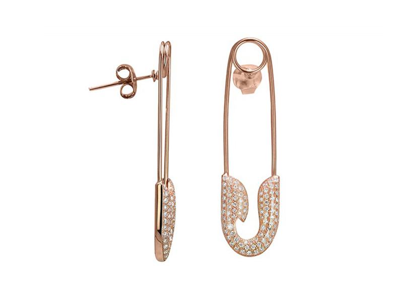 Jacob & Co Safety pin earrings
