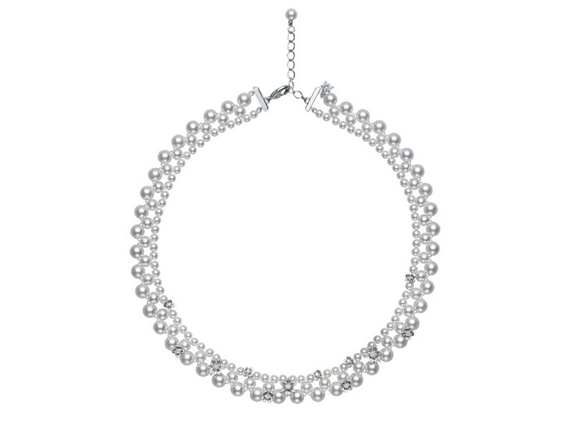 Mikimoto Flower lace mounted on white gold with akoya pearls