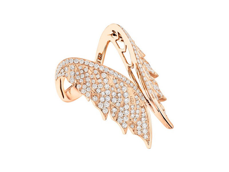 Stephen Webster Magnipheasant diamond open wing ring mounted on rose gold ~ CHF 13'042