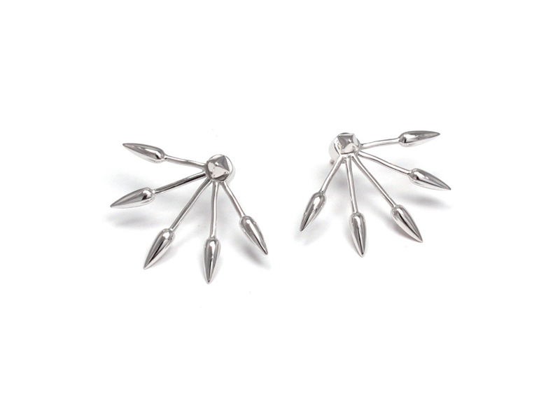 Pamela Love 5 Spike earrings mounted on sterling silver, ~ USD$ 190