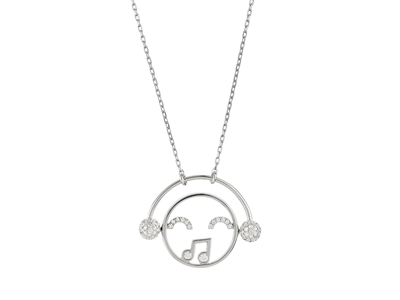 Ruifier Moyen DJ pendant mounted on white gold with diamonds, ~ GBP£ 1'985