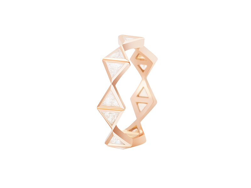 Melissa Kaye Chloe eternity band mounted on rose gold with diamonds, ~ USD$ 4'620