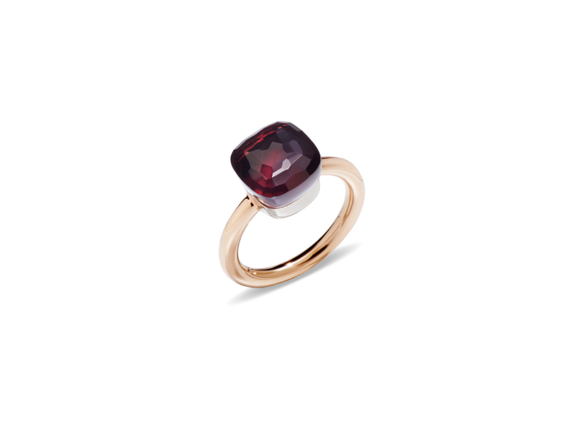 Pomellato Nudo ring mounted on rose gold with garnet ~ 1'830 Euros