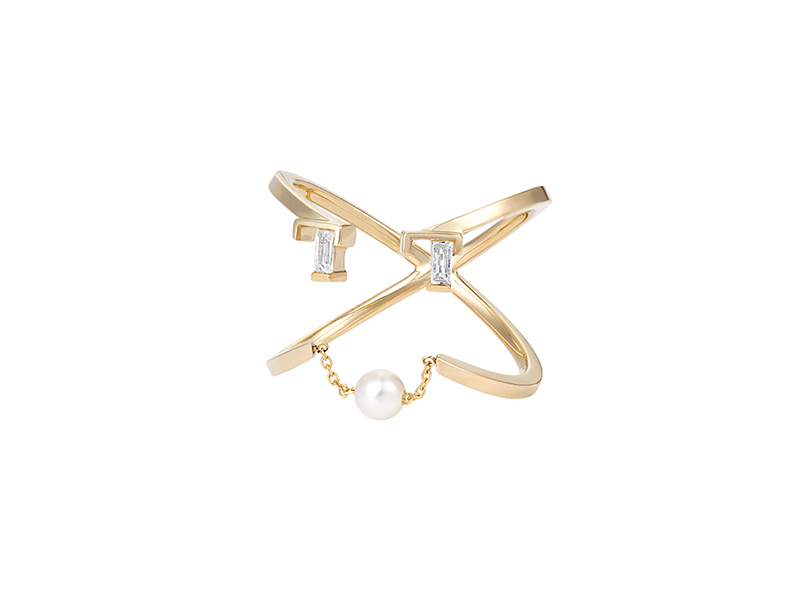 Ruifier Petit shay ring mounted on 9ct yellow gold with pearl and topaz, ~ GBP£ 375