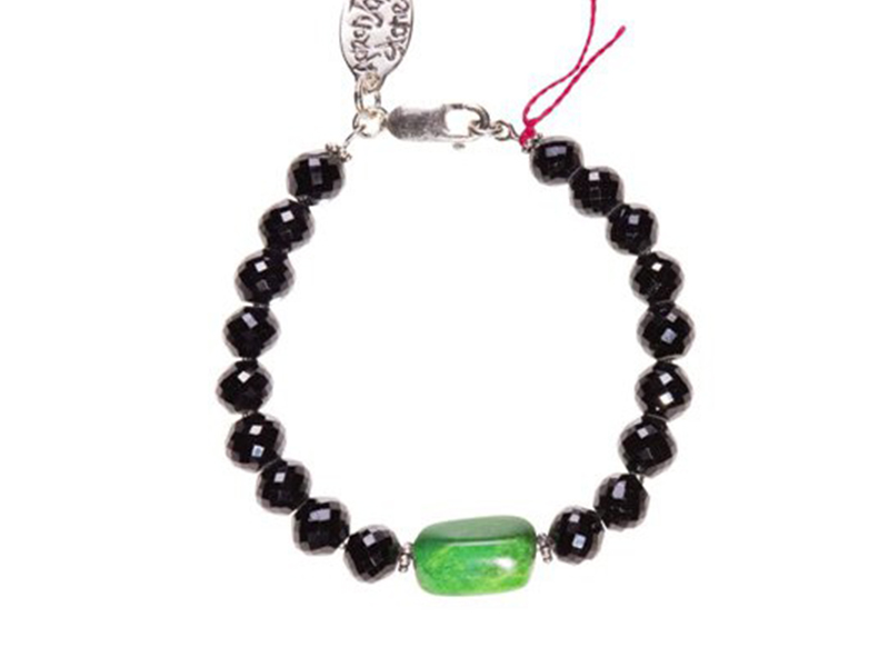 Aaron Jah Stone This bracelet with black tourmaline and green turquoise is available at the Pop Up - CHF 640