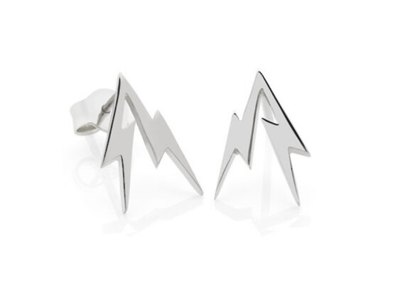 Meadowlark Thunder bolt stud earrings mounted on white gold