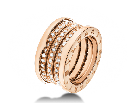 Bvlgari - B. Zero 1 ring mounted on yellow gold with diamonds