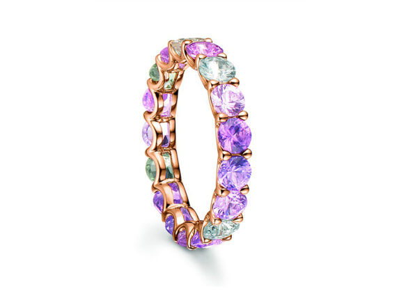 Bucherer - Pastello ring mounted on rose gold with sapphires