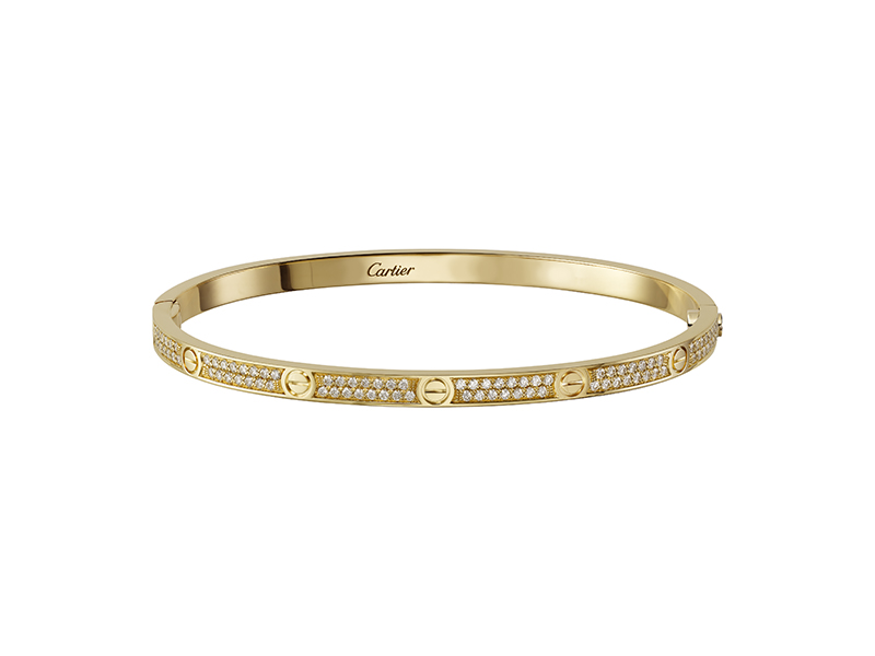 Cartier Love bracelet mounted on yellow gold with diamonds