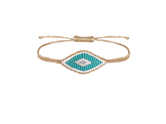 Diane Kordas Evil Eye bracelet with turquoise