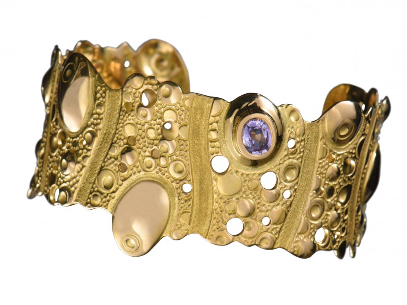 Ciska Collection Composition - bangle set on yellow gold with semi-precious stones