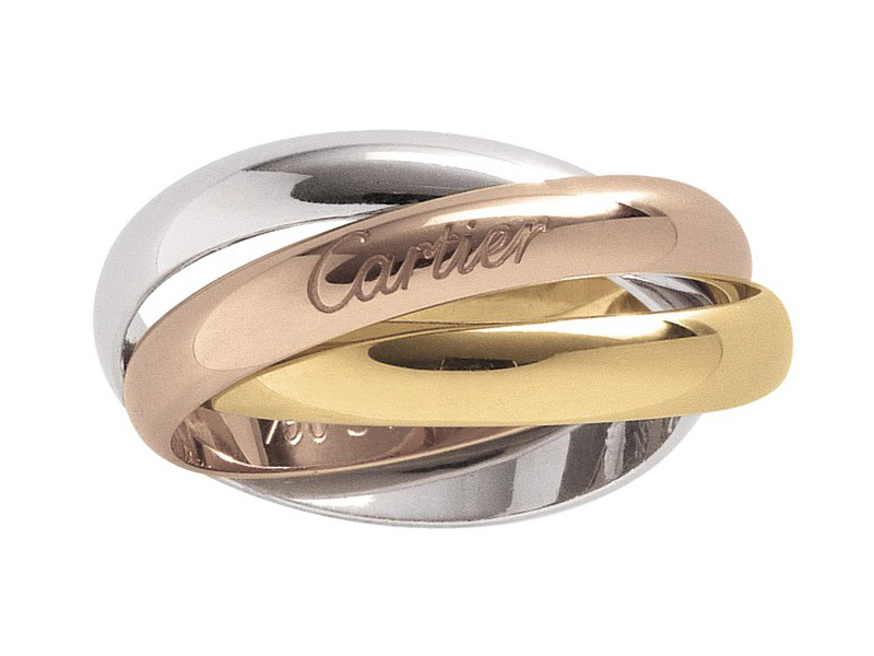 TRINITY RING, CLASSIC WHITE GOLD, YELLOW GOLD, PINK GOLD by Cartier