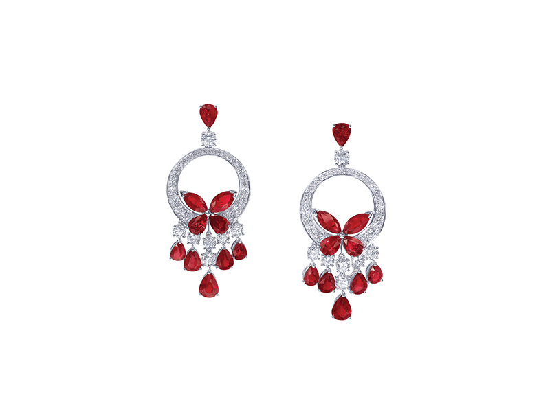 Graff - Boucles d'oreilles rubis et diamants